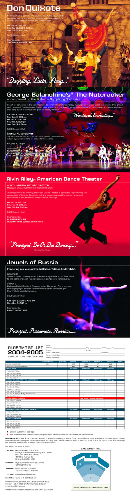 Alabama Ballet Season Ticket Brochure